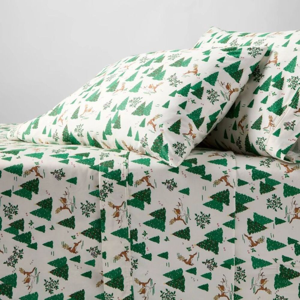 Queen 400 Thread Count Holiday Performance Sheet Set Winter Scene - Threshold